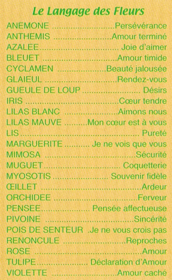 LE LANGAGE DES FLEURS