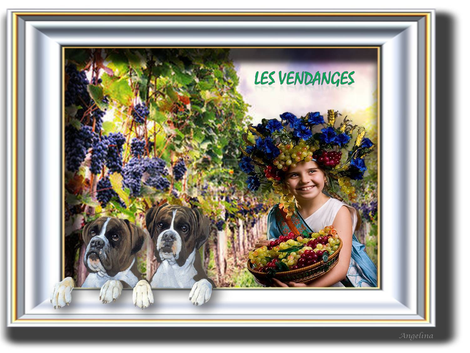 Dessous De Plat Céramique - Motif Les Vendanges - Multicouleur - Occasion